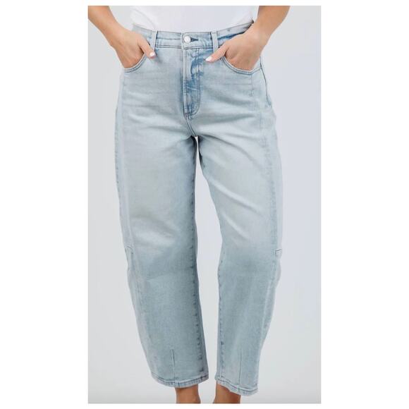 Pistola Eli High Rise Barrel Jeans Baggy Ankle Denim Boyfriend Light Wash 26 4 - Picture 1 of 10
